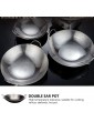 HEMOTON Stainless Steel Paella Pan Double Handle Seafood Pot Korean Paella Serving Grill Pan Home Kitchen Supplies 22cm - B09SG11ZKQG