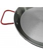 La Ideal Polished Steel Paella Pan Silver Red 28 cm - B003XUO2D0B