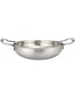 perfk Stainless Steel Paella Pan Gratin Pan Soup Cooking Pot Kitchen Tools Silver 22cm as described - B09B3C6V4DV