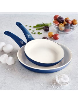 GreenLife Soft Grip Healthy Ceramic Nonstick Frying Pan Skillet Set 7" and 10" Blue - B07RCTP2QVS