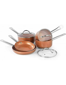 New 5-Pcs Copper Color Pan Set Suitable for All Hob 16-24cm Sizes Oven Safe Upto 260° - B09VLDQX9RU