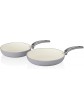 Swan SWPS2010GRN Retro Induction Frying Pan Set Non Stick Ceramic Coating Easy to Clean Stay Cool Handles Grey 2 Piece 20 28 cm - B01KM6U8N0E