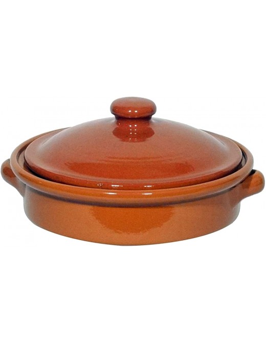 Amazing Cookware SB122 Natural Terracotta 20cm Round Dish with Lid Brown - B0083SUSDKV