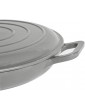 Argon Tableware Cast Iron Shallow Casserole Dish Enameled Dutch Oven Self-Basting Lid Hob to Oven 350ml Slate Grey - B08QZSG717H