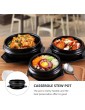 Cabilock Korean Stone Bowl With Lid Tray Sizzling Hot Pot 1100ml Stew Stone Pot Casserole Skillet For Bibimbap Soup Japanese Korean Food Black - B094JSVK49M