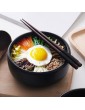 Cabilock Korean Stone Bowl With Lid Tray Sizzling Hot Pot 1100ml Stew Stone Pot Casserole Skillet For Bibimbap Soup Japanese Korean Food Black - B094JSVK49M