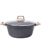 Carote Non-Stick Casserole with Lid 24cm 4L PFOA-Free Granite Coating All Stoves Compatible Induction Ready Easy Clean Soup pot - B073PVRLYKV