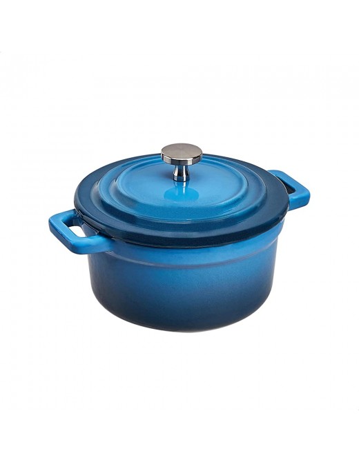 Commercial Enamelled Cast Iron Covered Mini Cocotte 292 grammes Blue - B08F5GHY6GI