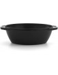 Enamel Cast Iron Long Life Oval Casserole Stew Dish & Lid 27cm Black by Chabrias LTD - B08C5BR9FFH