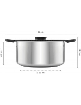 Fiskars Casserole with Lid capacity: 5.0 litres Suitable for all hobs stainless steel plastic Ø 26 cm Functional Form 1026578 - B07JYHM813M