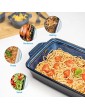 Glaze Stoneware Oven Dish Ceramic Baking Dishes with Lid for Lasagne 3L Oven Plates Casserole with Double Handle Bakeware with Lid 39 x 24 x9cm - B09NXM7SWXN