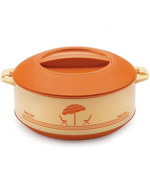Insulated Hot pot Casserole Food Serving Dish with Stainless Steel inner layer & lid,Double wall Size 1700 ml Orange - B09XBSNC6YM