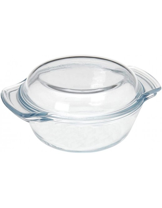 KOOPMAN INTERNATIONAL BV. Glass Round Casserole with Lid 1L Transparent Glass Oven Safe Individual Casserole Dish Oven to Table Food Baking Cooking Serving Round Small 1 Litre - B09MMCSGT8C