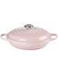 Le Creuset Signature Enamelled Cast Iron Shallow Casserole for All Hob Types and Ovens 26cm 2.2 Lites Shell Pink - B08M9FJQNGA