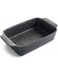 Non Stick ILAG Coating Black Silver Speckle Ceramic Roaster Casserole Dishes 30 x 17.5 x 6.5cm Rectangular - B09BL3DKR5T