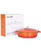 Non-Stick Shallow Casserole Dishes with Lids Oven Proof -28cm -4.1L Cast Aluminium Oven Dish Stainless Steel Base Induction Lighter than cast Iron casserole dish with lid Orange - B08W3BNSS8P