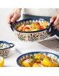 Qeeadeea Baking Dishes With Handle Small Casserole Dish For Oven Ceramic Round Lasagna Pan Deep-tulip-950ml - B09T75L6J5M