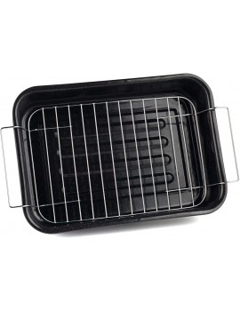 Russell Hobbs CW9161 Romano Vitreous Enamel Roaster and Rack 34 cm Easy to Clean Ideal for Roasting Beef Chicken and Vegetables Black - B00Y2UEV9KV