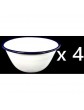 Set of 4 Traditional Falcon White Enamel Pudding Basin Dish Roasting Baking 14cm - B00P3WH2ZGP