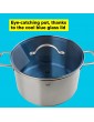 Tasty Stock Pot with Glass Lid Casserole Dish Cooking Pot with Practical Measurements Indicators and Oil-dosing System for all Stoves incl. Induction Dimensions: Ø 24 x 13.5 cm Dark Blue and Grey - B097NBFS9PT
