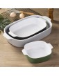 vancasso Baking Set of 3 Rectangular Oven Dish with Handle Stoneware Bake Pan Ideal for Lasagne Pies Casserole Tapas. Beige Green Black - B08N112XPZM