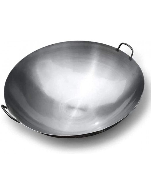 Authentic Chinese Wok Stir Fry Pan Pre-Seasoned Cast Iron Large Deep Wok with Two Integral Handles Size : 36cm 14.1in - B093Q88RC8F