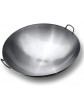 Authentic Chinese Wok Stir Fry Pan Pre-Seasoned Cast Iron Large Deep Wok with Two Integral Handles Size : 36cm 14.1in - B093Q88RC8F