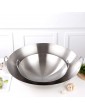 Cabilock Stainless Steel Wok Pan Stir Fry Pans Chinese Wok with Round Bottom Wok Traditional Chinese Japanese Woks for Gas Electric Induction Cooktops Silver - B09VK1SQV2Z