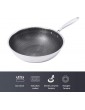 Exuberanter Wok Pan Stainless Steel Non Stick Wok For Induction Hob Gas Cooker 32CM - B08BRSZDW2A