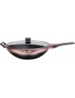 Hayden Classic Wok Stir Fry Pan with Silicon Toughened Glass Lid Aluminium Die Cast Titanium Non-Stick PFOA Free Coating Heat Resistant Soft Touch Handle Induction All Hobs Suitable 32CM,Pink - B08HH95FPYD