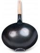 pasoli Wok | Pre-Seasoned | Round Bottom | for Gas Stove & Grill | 30 cm Diameter | Traditional Hand Hammered Carbon Steel Wok | Wooden Handle | Natural Non-Stick Layer - B08PS7M12KH