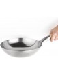 Vogue K295 Mild Steel Wok Flat Base 10In Frying Food Commercial Cooking Silver - B00237VC8CK