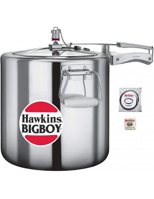 22 Litre Hawkins Big Boy Aluminium Pressure Cooker Bundle with LSL Cookbook - B07ZMJ5YKQN