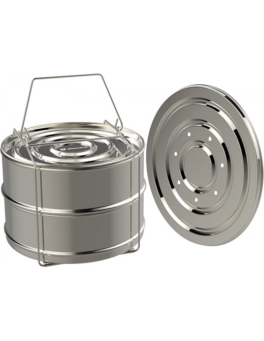 ekovana Stackable Stainless Steel Pressure Cooker Insert Pans Instant Pot Accessories 6 Litre - B01M130JJLV