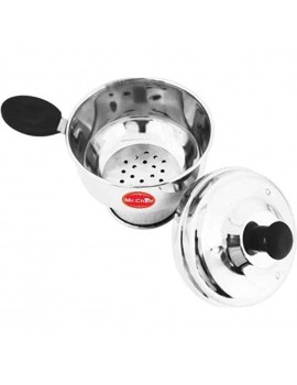 Export Quality South Indian Stainless Steel Chiratta Puttu Maker Cooker Top Stainless Steel Steamer 0.3 L - B09N2FY4S7R