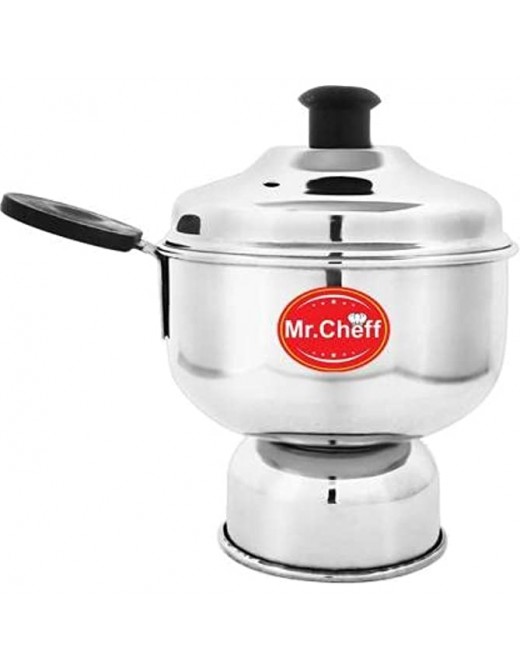 Export Quality South Indian Stainless Steel Chiratta Puttu Maker Cooker Top Stainless Steel Steamer 0.3 L - B09N2FY4S7R