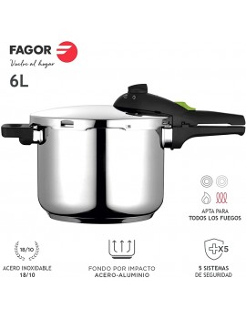 Fagor 78511 Stainless Steel Super Fast Cooker Multicoloured 6 L Steel - B08K52YKPWT