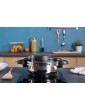 SEB CLIPSOMINUT Duo Gourmet P4665400 Stainless Steel Pressure Cooker Compatible with All Heat Sources Including Induction Compact One-Hand Opening Easy to Use Made in France - B084L7S6RDR