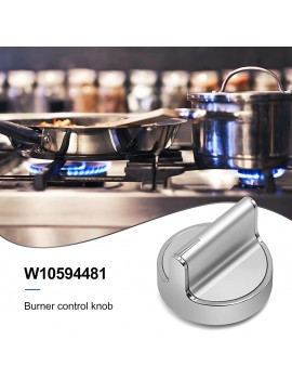 [Upgraded] W10594481 Cooker Stove Control knob 5 Pack by MYTWO Stainless Steel Range Burner Knob Compatible with Whirlpool WPW10594481 AP6023301 3281332 W10594481 W10698166 - B08ZJ4423BA