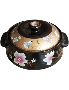 BB&UU Korean Ceramic Covered Casserole,Heat-resistant SLOW Stew Pot,Clay Pot,Personal Not-stick Stockpot Soup Pot,Printed Ceramic Cooking Pot,Saucepan For Steam Flower 1.9l - B09BC7YYDXZ