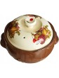Clay Pot,for Cooking Vintage Ceramic Casserole,Round Covered Stock Soup,Rustic Farmhouse Casserole Dish,Delicious Home Stew,Not-Stick Health Saucepan Floral Printed Harvest FestivalHarvest Festival - B09KGSK55YW