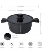 Cooking Pot 4.6 Litres Meat Pot 24 cm with Glass Lid Vegetable Pot Cast Aluminium Non-Stick Coating Stewing Pot Height 12 cm Suitable for Induction Cookers - B09DKWMS4ZF