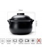 FZYE Ceramic Round Casserole Dish,Stone Rice Cooker,Earthen Pot,Clay Pot,Soup Pot Stockpot with Lid,Heat-Resistant Healthy Cookware for Slow Cooking Black 4l - B09PDMY8BFF