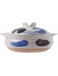 FZYE Japanese Ceramic Hot Pot Casserole,Handmade Clay Pot,Printed Earthen Pot,Health Slow Stew Pot,Insulated Covered Casserole with Lid,Stockpot Soup Pot A 1.2l Color : A Size : 2.2L - B09PDL361XR