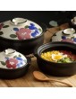 FZYE Japanese Ceramic Hot Pot Casserole,Round Covered Casserole Dish,Healthy Slow Stew Pot,Heat-Resistant Nutritious Stockpot Soup Pot,Earthenware Clay Sakura 4.5l - B09PD3YT7HX