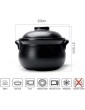 HIAQIMEI Ceramic Round Casserole Dish Stone Rice Cooker,Earthen Pot,Clay Pot,Soup Pot Stockpot With Lid,Heat-resistant Healthy Cookware For Cooking Black 4l - B09YXJK738W