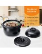 HIAQIMEI Ceramic Round Casserole Dish Stone Rice Cooker,Earthen Pot,Clay Pot,Soup Pot Stockpot With Lid,Heat-resistant Healthy Cookware For Cooking Black 4l - B09YXJK738W
