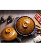 HIAQIMEI Earthen Pot For Soup,Japanese Hot Pot,Round Clay Casserole With Double Handle,Personal Stockpot,Stew Pot,Ceramic Covered Casserole With Lid Orange 1.2l - B09YXSX4RRF