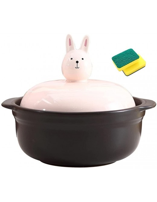 Hot Pot Clay Pots Earthenware Clay Pot Retro Skillet Decoction Pot Household High Temperature Resistant Gas Stove Cooker Color : Rabbit Size : 1L - B09MVS43GZT