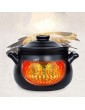 LIUSHI Round Earthen Pot,Ceramic Casserole Dish Flower Pattern Clay Pot Soup Pot with Lid Heat-Resistant Saucepan for Slow Cooking Black 2.85quart - B09DCNKNX5M